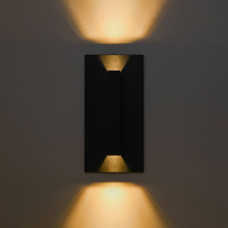 Dimmable LED Dual-opening Rectangle Block Exterior Wall Sconce - 7.9 in