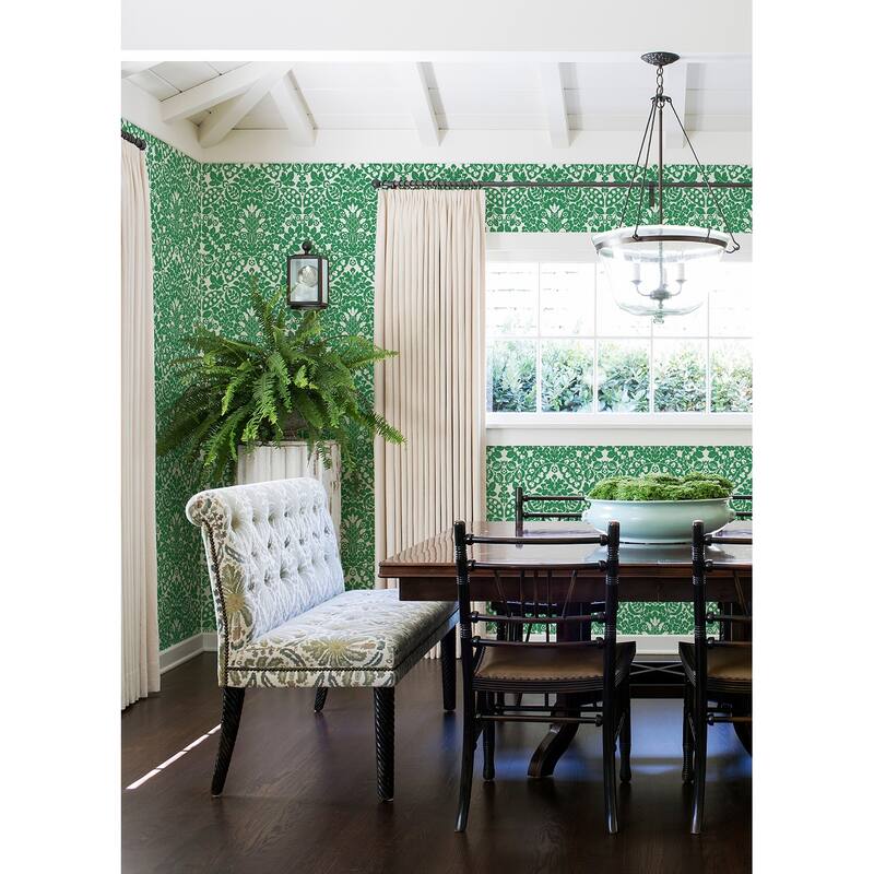 A-Street Prints Marni Green Fruit Damask Wallpaper