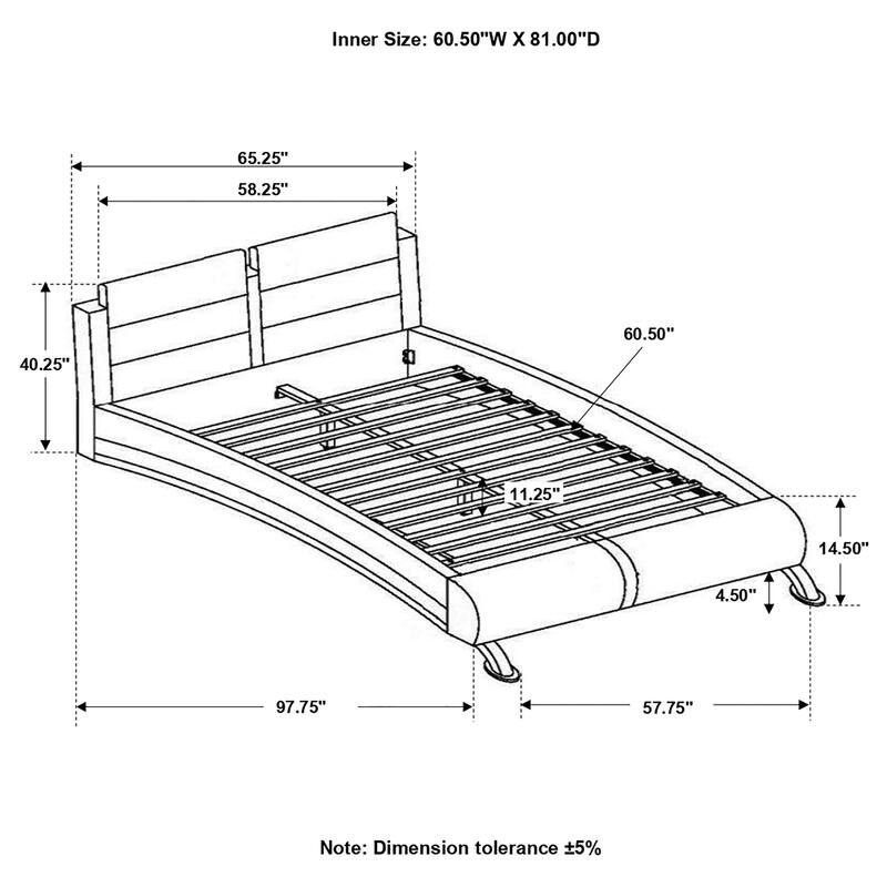 Jeremaine Contemporary Upholstered Sleigh Bed Black