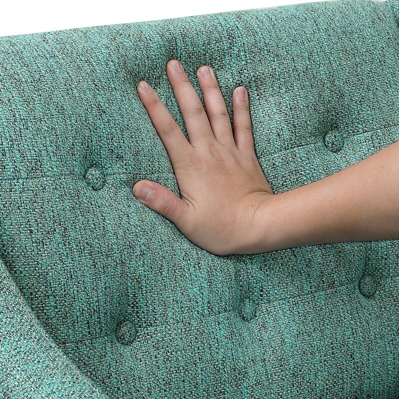 Laertes 26" Textured Fabric Accent Chair - Button-Tufted Chair Back