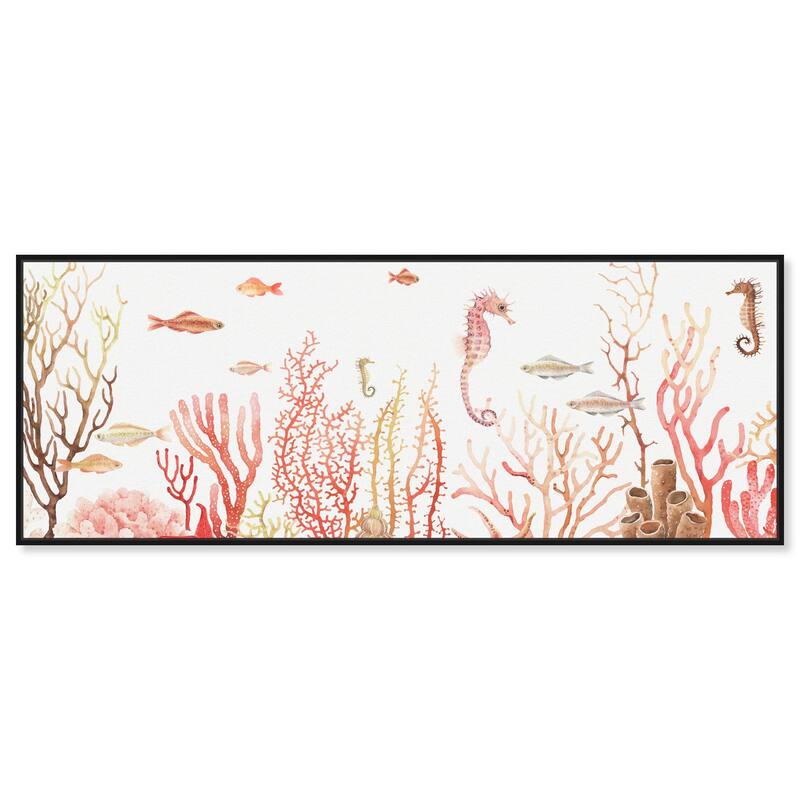Coral Reef Wide Panoramic Canvas by Art Remedy - Black - 54" x 20"