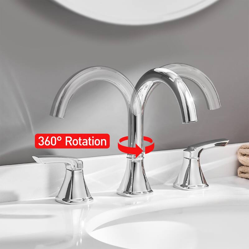 8 Inch Widespread Bathroom Faucet for Sink Deck Mounted Lavatory Vanity Faucet 2 Handle Bathroom Sink Faucet with Pop-up Drain