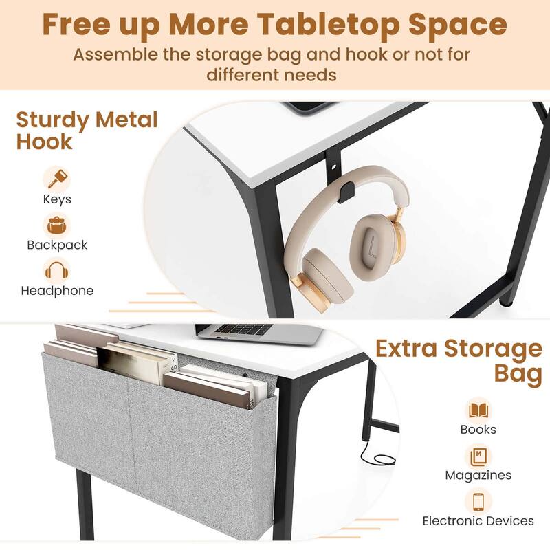 Costway Set of 2/4/6 Meeting Room Desk with Charging Station &