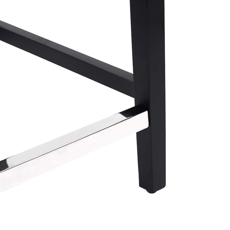 Carter 29" Button Tufted Bar Stool Black Finish