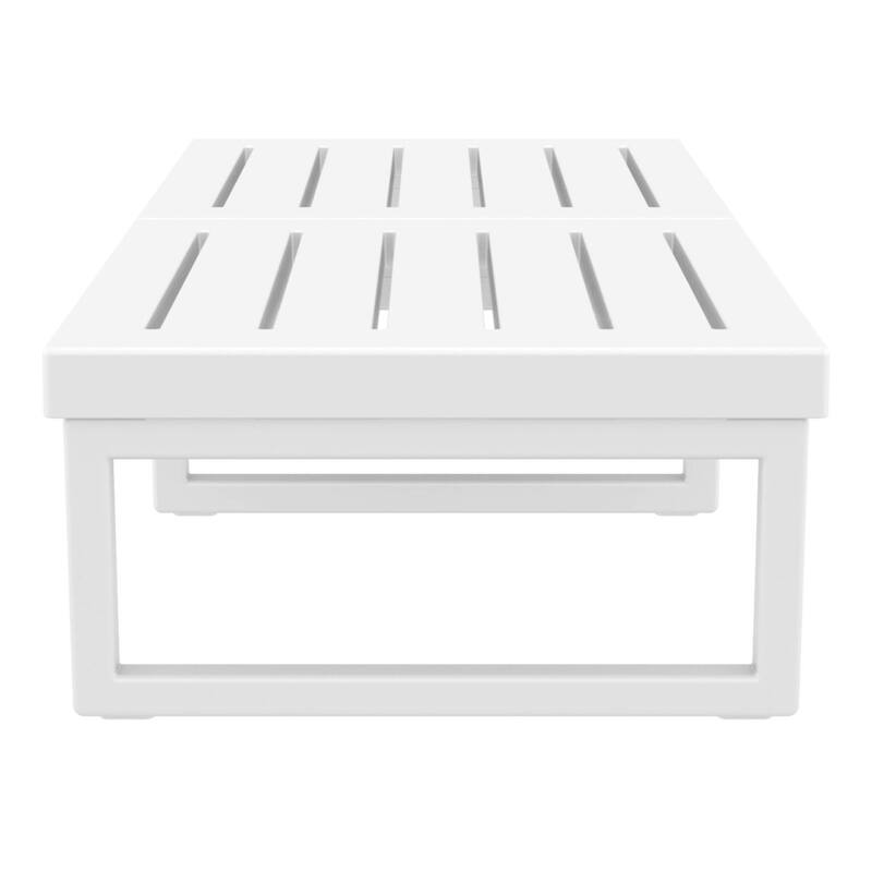 51" White Patio Rectangular Lounge Coffee Table