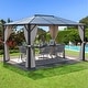 preview thumbnail 35 of 133, EROMMY Hardtop Gazebo,Outdoor Pergola with Double Roof & Netting & Curtains,Heavy Duty Canopy for Patio, Backyard, Pool party 10'x12' - Single Roof
