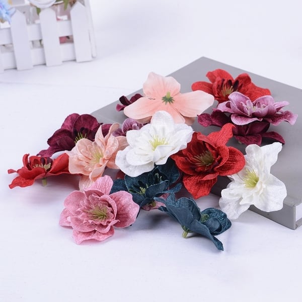 10Pcs Artificial Fake Flower Heads Handicrafts Wedding Party Home