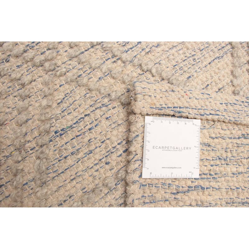 ECARPETGALLERY Braid weave Sienna Khaki Wool Rug - 5'0 x 8'0