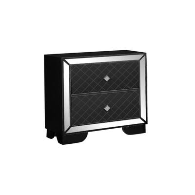 Madison Upholstery Nightstand Made with Wood in Black Color