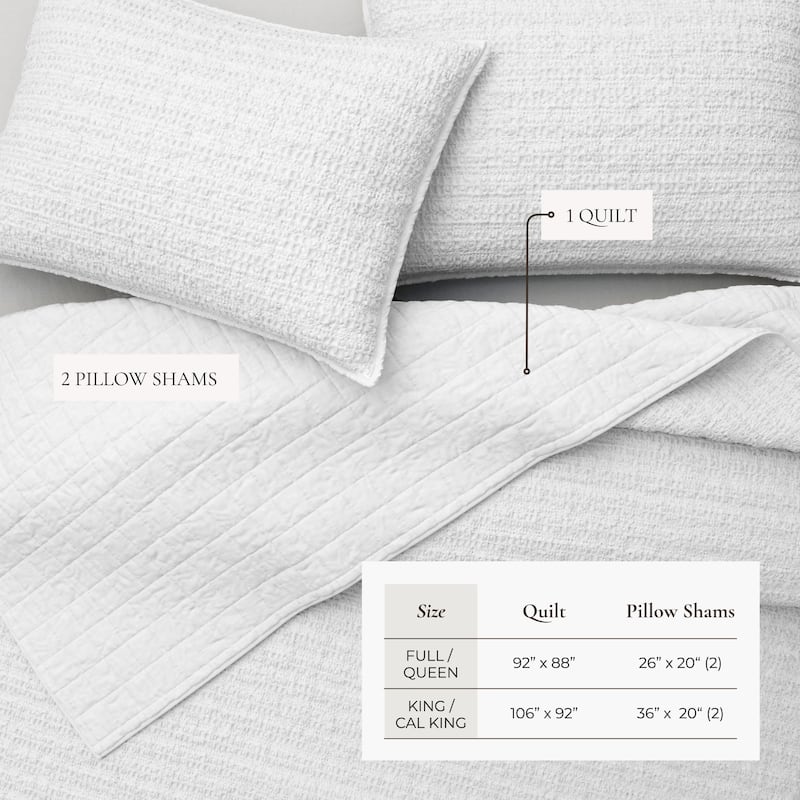 Linery & Co. Cotton Honeycomb Waffle Garment Washed Quilt Set