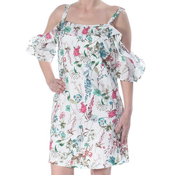 white short sleeve shift dress