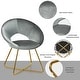 preview thumbnail 24 of 28, Costway Modern Velvet Accent Chair Upholstered Vanity Chair w/Golden - See Details