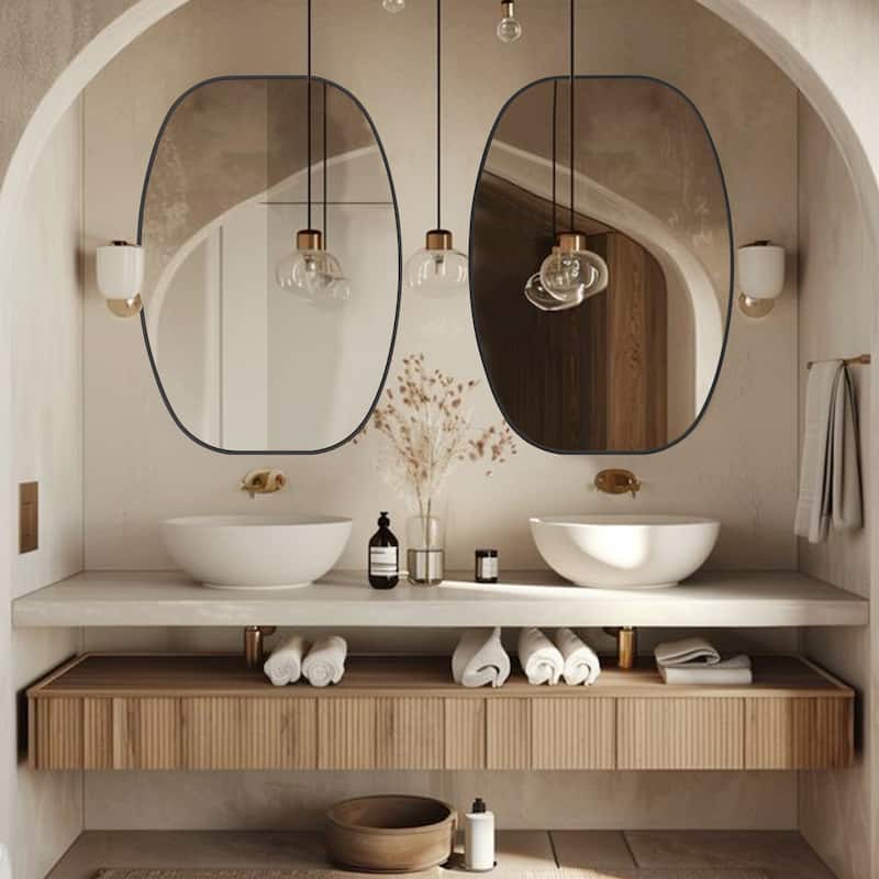 2 Pack Oval Mirror Vanity Decorative Wall Mirror