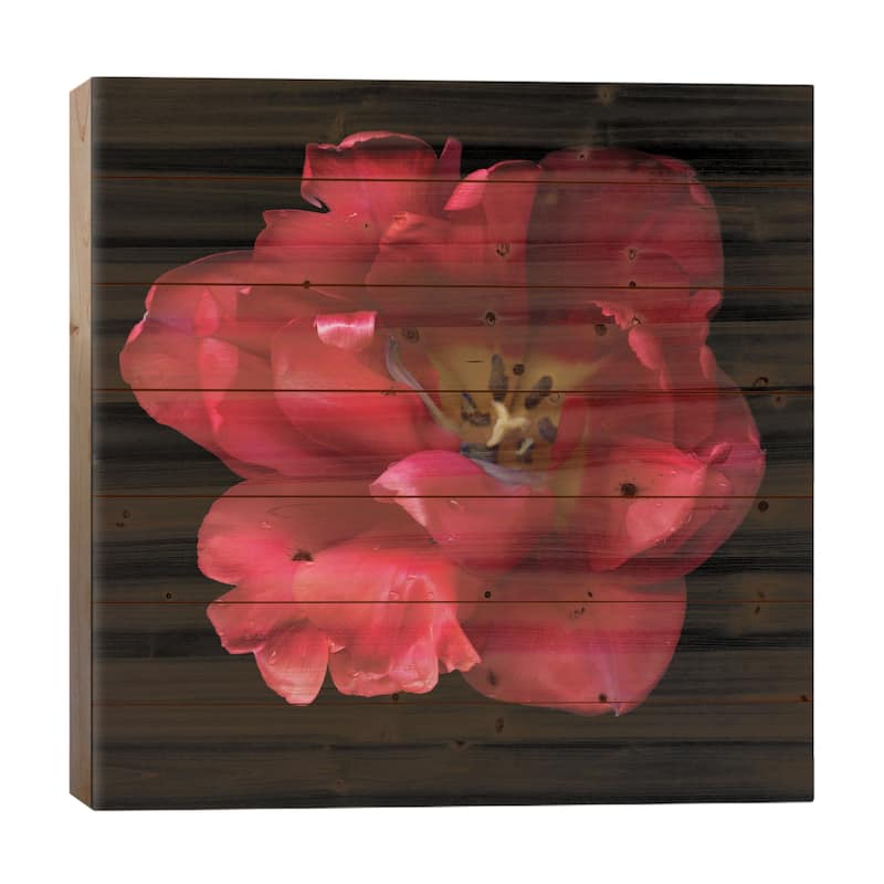 A Happy Valentine Print On Wood by Magda Indigo - Multi-Color - 26x26x1.5