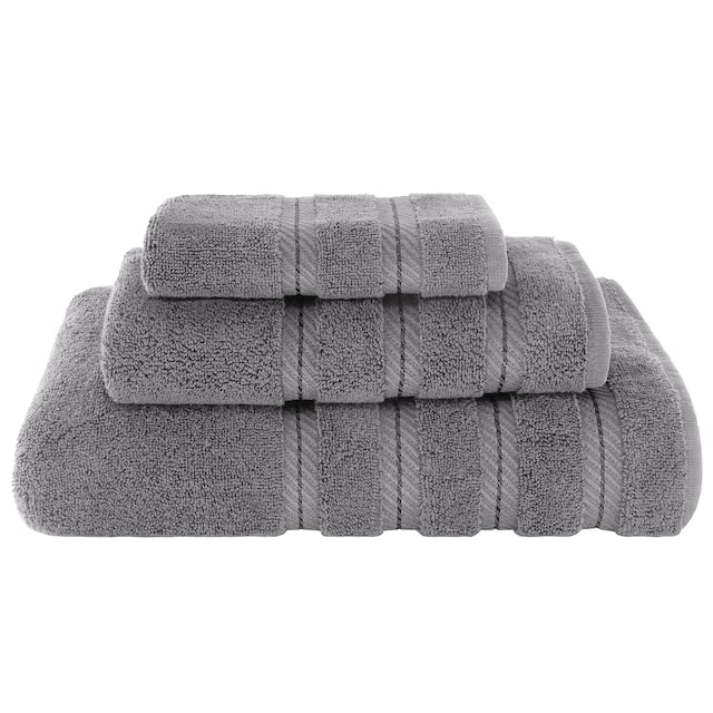 American Soft Linen 3 Piece, 100% Genuine Turkish Cotton Premium & Luxury Towels Bathroom Sets - Rockridge Grey