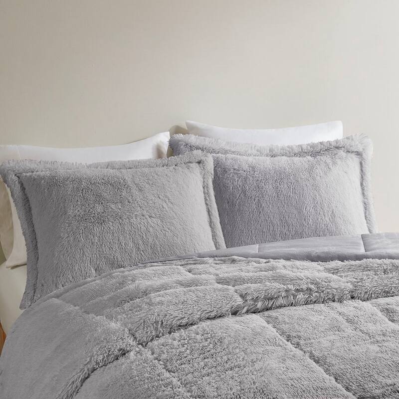 Twin Twin XL Ombre Shaggy Long Fur Comforter Mini Set