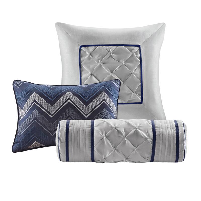 GDF Studio - Laurel 7-Piece Tufted Comforter Set with Decorative Pillows