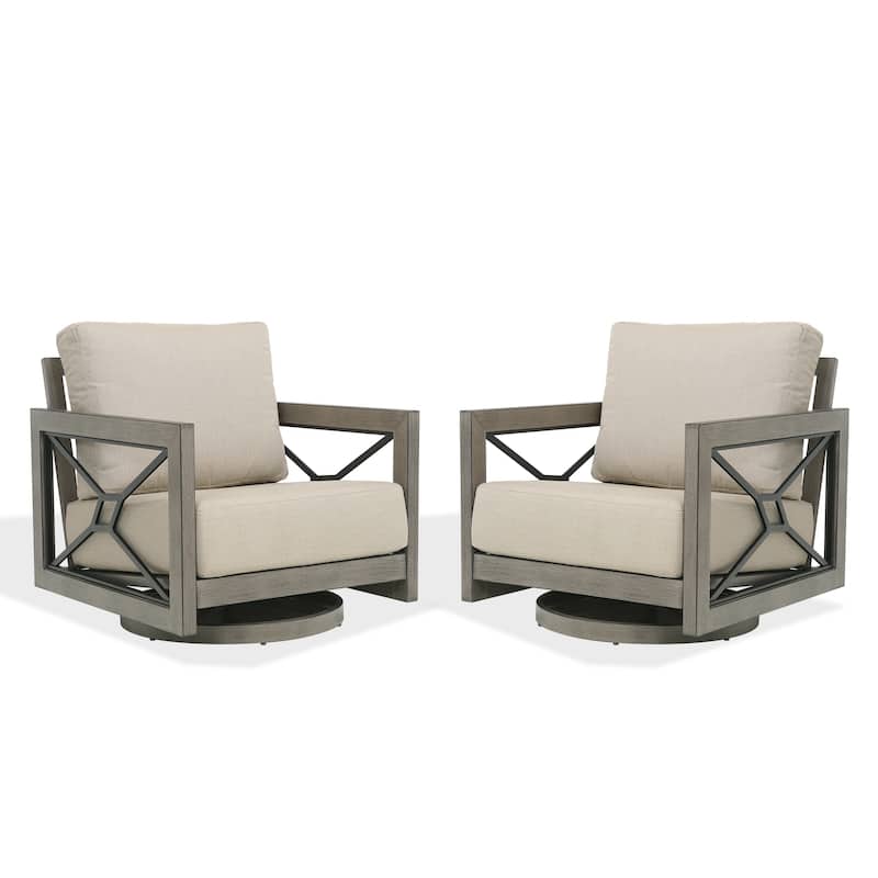 Outdoor Club Swivel Chair with Sunbrella Cushion