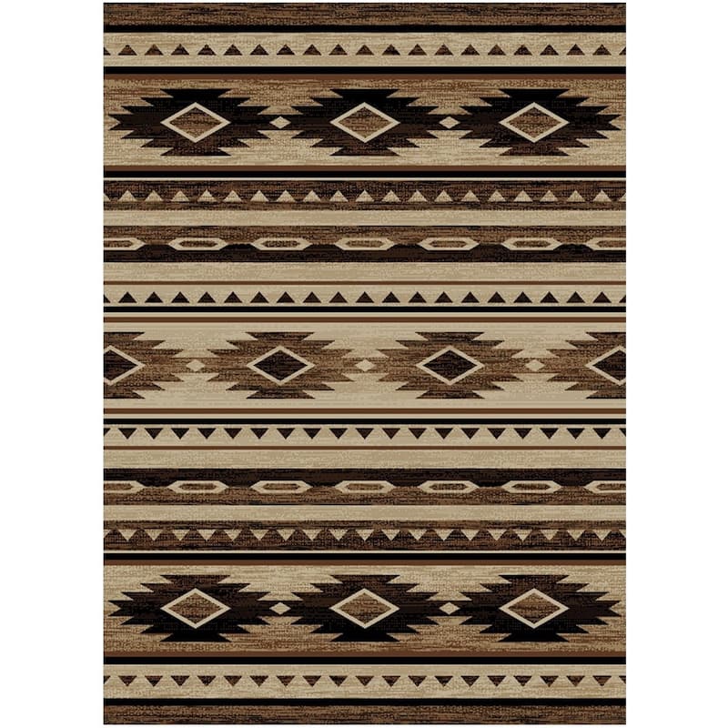 Hearthside Sterling Brown Lodge Area Rug - 5'3"x7'3"
