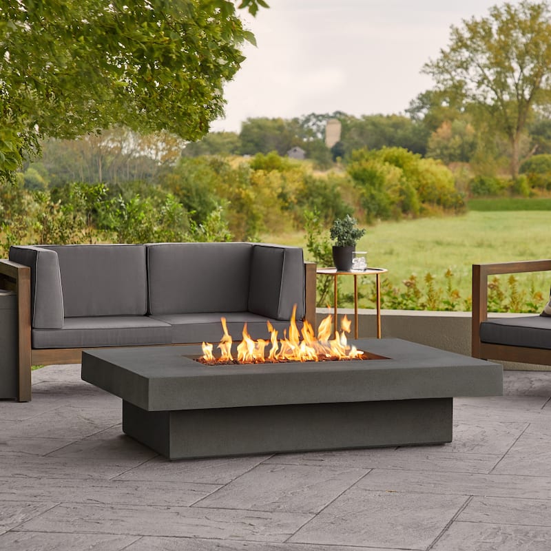 Lindon 60" Rectangle Propane Fire Table in Carbon - 66"L x 44"W x 14"H