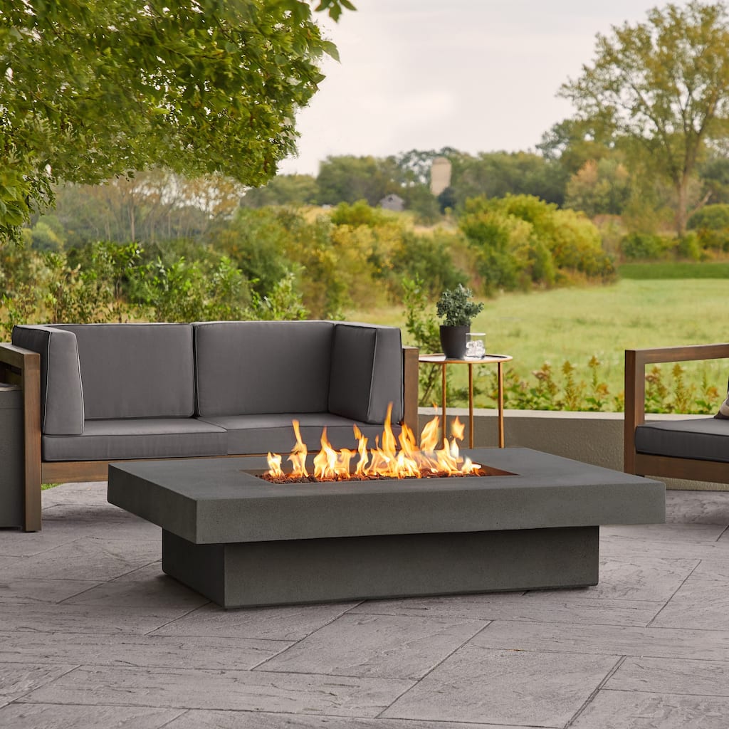 Lindon 60" Rectangle Propane Fire Table in Carbon - 66"L x 44"W x 14"H
