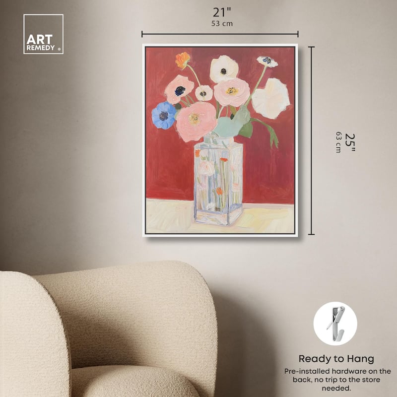 Anemones in a Vase I Canvas by Art Remedy