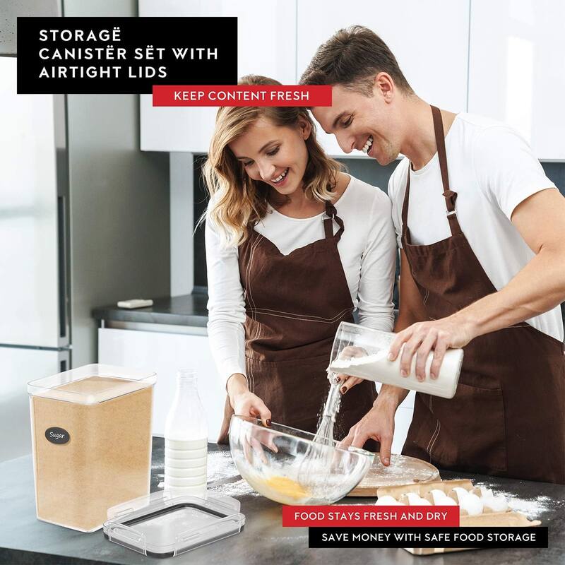 DWËLLZA KITCHEN 175 oz Extra Large Flour and Sugar Containers Set of 2