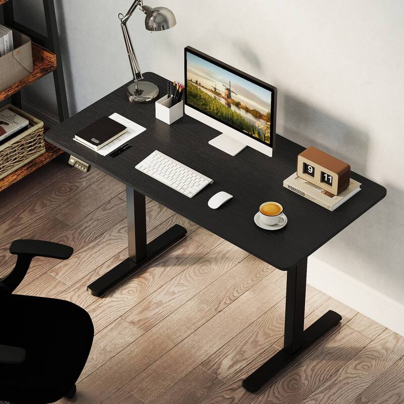 Costway 48” x 24” Electric Standing Desk with LED Display 2 Memory - Black