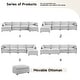 preview thumbnail 33 of 150, Corduroy Sectional Sofa with Removable Ottomans & Ultra-soft Cushions for Living Room & Bedroom