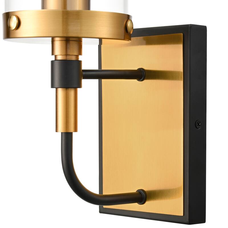 Light Society Emme 1-Light Vanity Light - Black/Brushed Brass