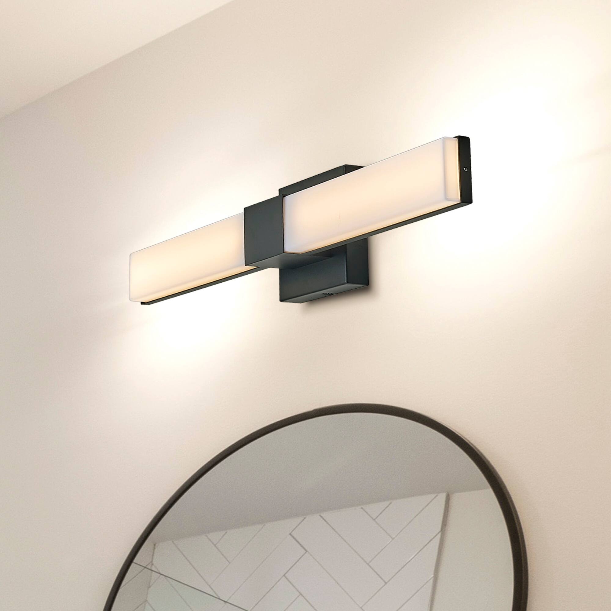 24 Inch Bathroom Wall Sconce Black Finish - Bed Bath & Beyond - 36501111
