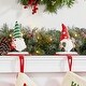 preview thumbnail 16 of 33, Glitzhome Resin Santa Snowman Penguin Gnomes with JOY Christmas Stocking Holders Mantel Ornament(Set of 3)