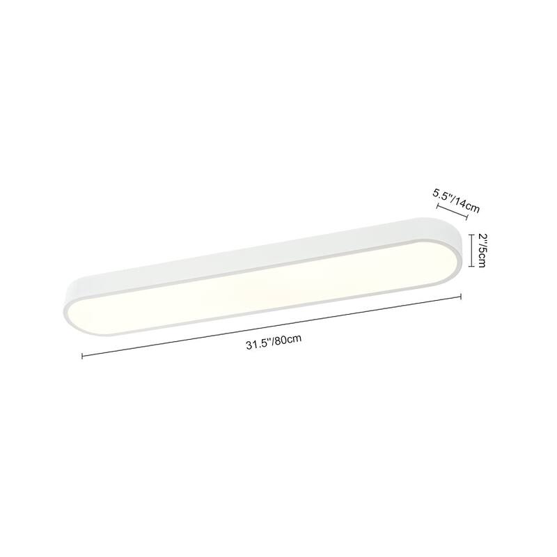 Contemporary Dimmable LED Streamlined Oval Flush Mount 31.5in
