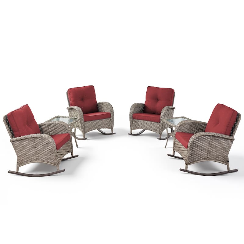 Gymojoy Outdoor Wicker Patio Furniture Chair Set Weather-Resistant