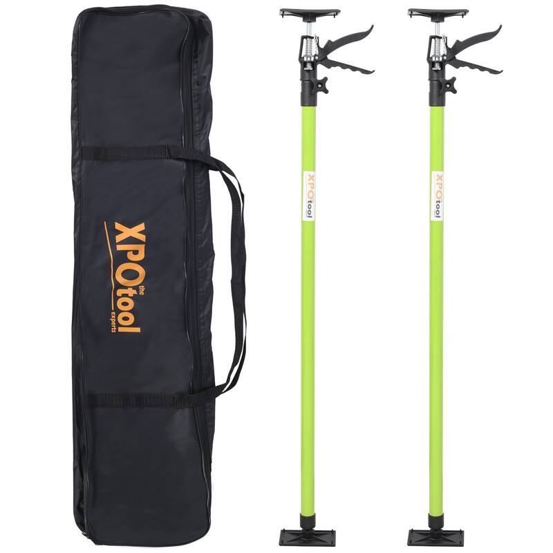 2 Pack Steel Adjustable Support Poles (45 to114") ,3rd Hand Support System for Jacks, Cargo Bars and Cabinets with Carry Bag - Green