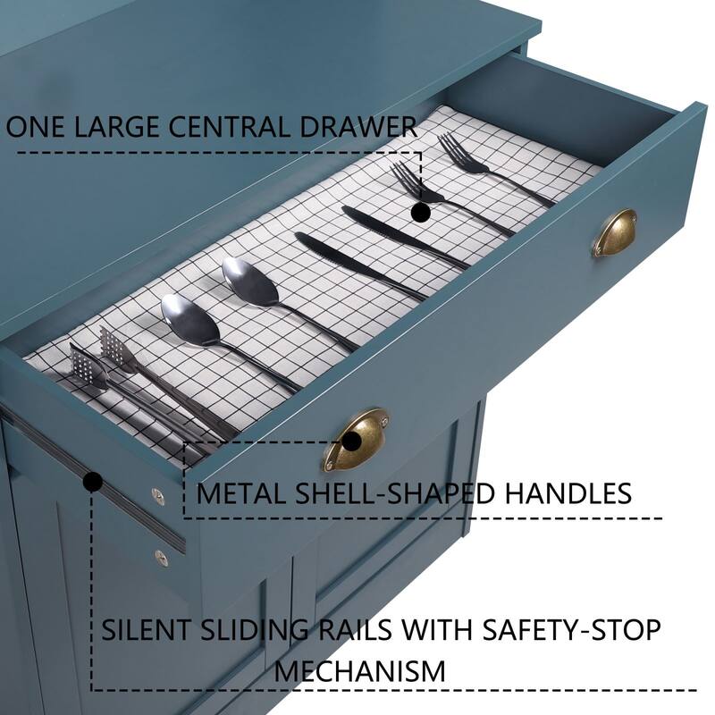 VEIKOUS 72'' Back Panel Perforated Glass Door Kitchen Storage