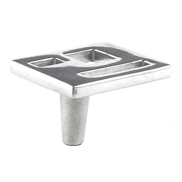 slide 2 of 5, Du Verre Marcel 1-1/2 Inch Rectangular Cabinet Knob Polished Aluminum