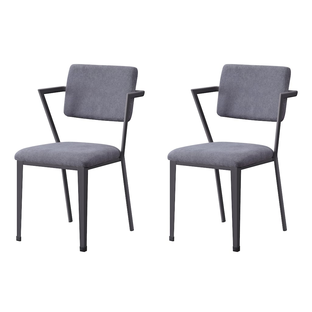 2PC Metal Frame Open Back Dinning Chairs,Side Chair