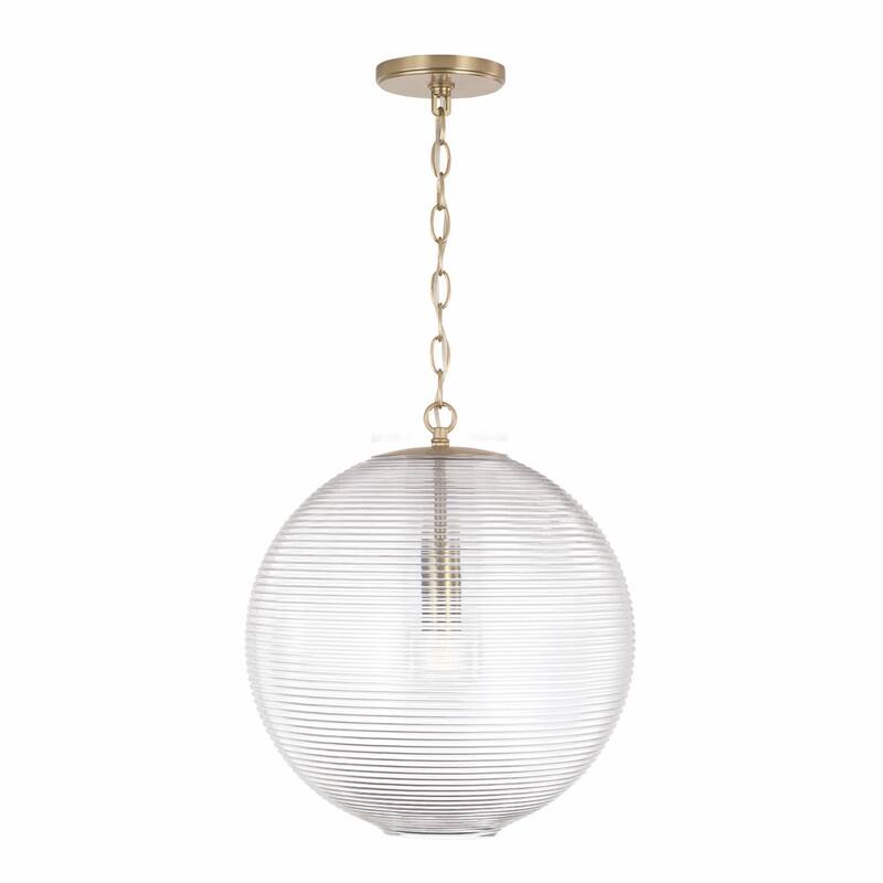 Dolan 1-light Pendant w/ Clear Ribbed Glass - Matte Brass