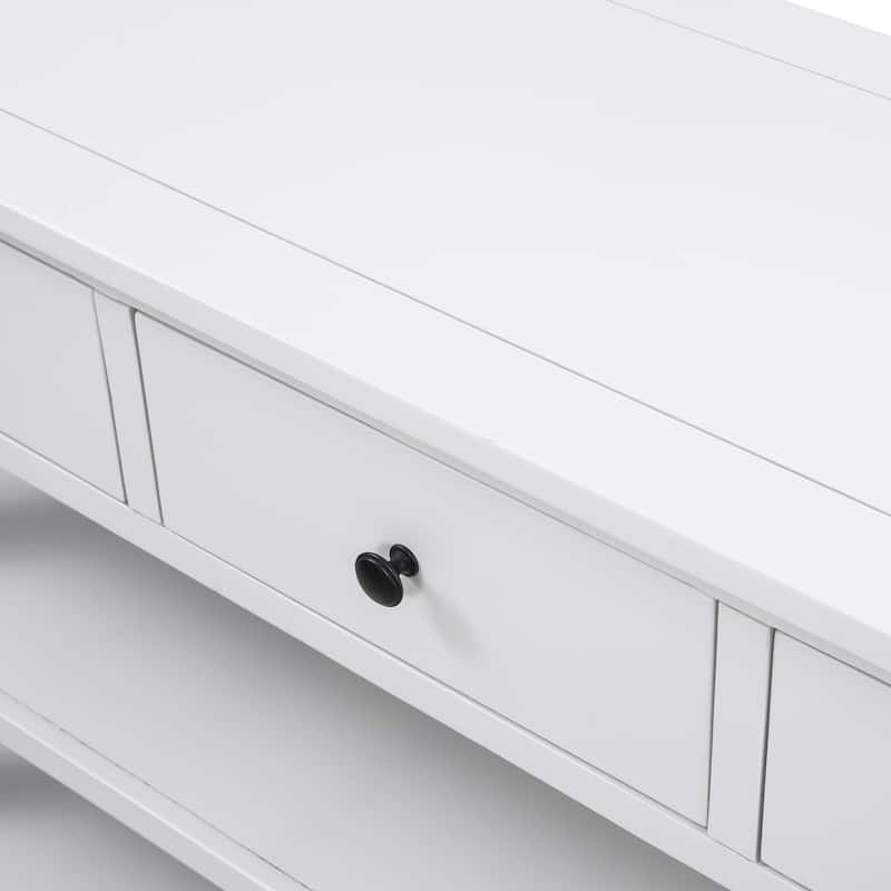 Retro Design Console Table with Two Open Shelves