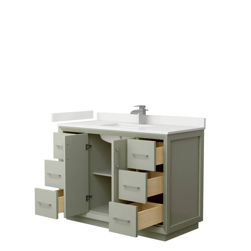 Strada 48-inch Single Vanity, Quartz Top