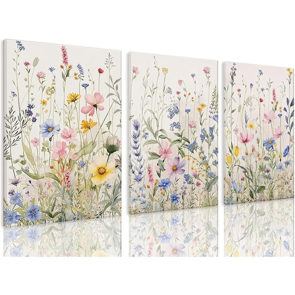 Wildflower Wall Art Watercolor Botanical Floral Colorful