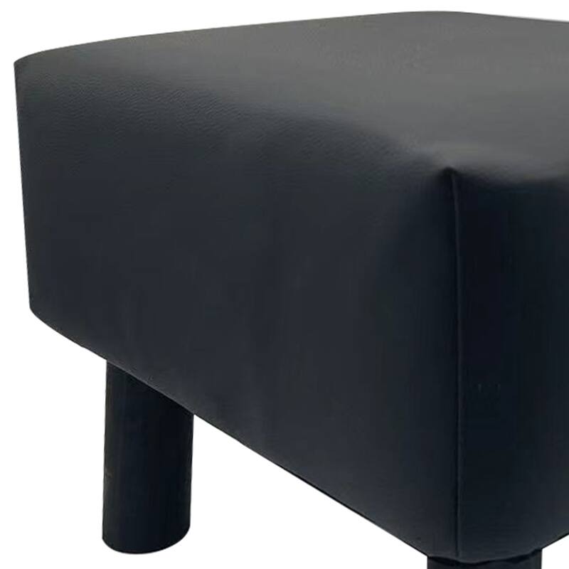 Furniture of America Orion Contemporary Black Retangular PU Leather Foot Rest Stool Set of 2