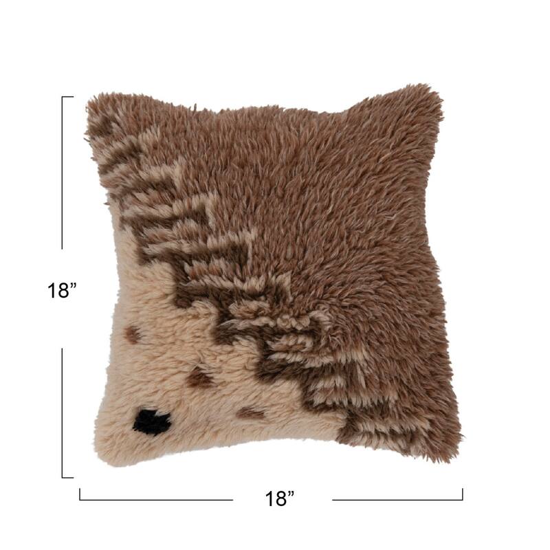 New Zealand Wool Tufted Pillow with Geometric Design