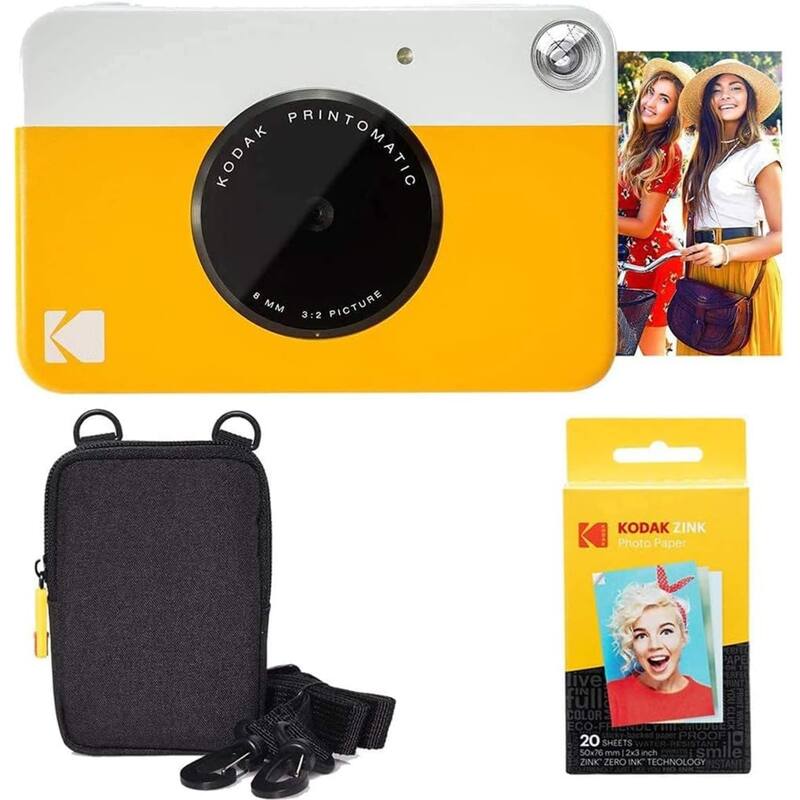 Kodak Printomatic Instant Camera Bundle w/ 20 Zink Sheets, Photo Album & Hanging Frames - N/A - Pink