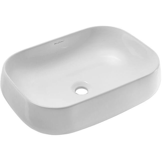 Swiss Madison Chateau 22" Rectangular Ceramic Vessel Bathroom Sink - Glossy White