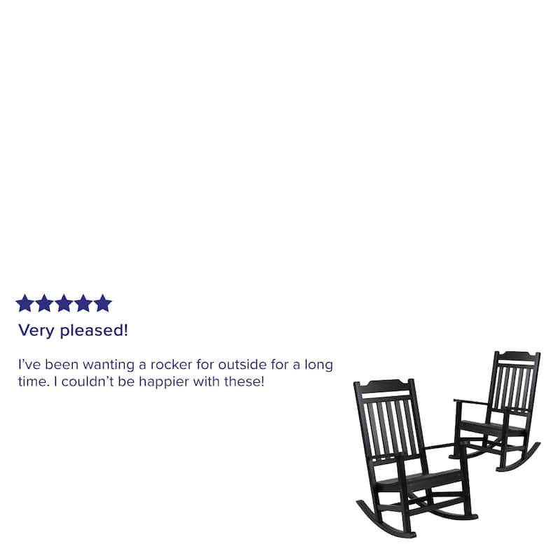 2 Pack All-Weather Faux Wood Rocking Chair - Patio and Yard Furniture