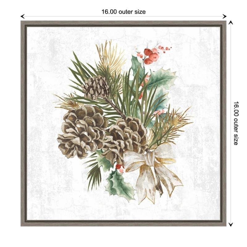 Holiday Spirit (Pinecone Wreath) by PI Studio Framed Canvas Art
