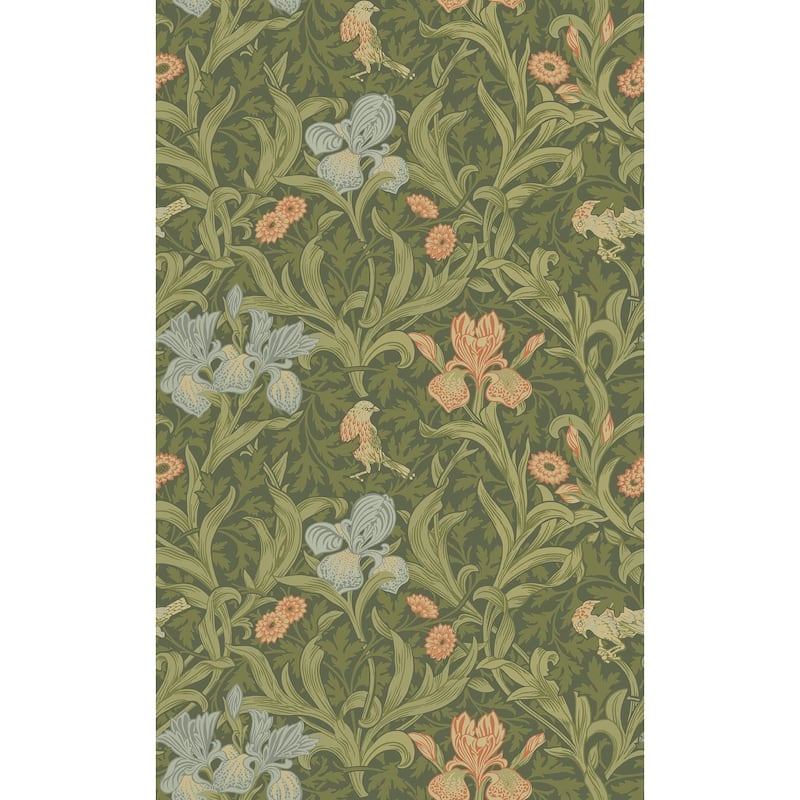 Iris Green Wild Gardens Wallpaper