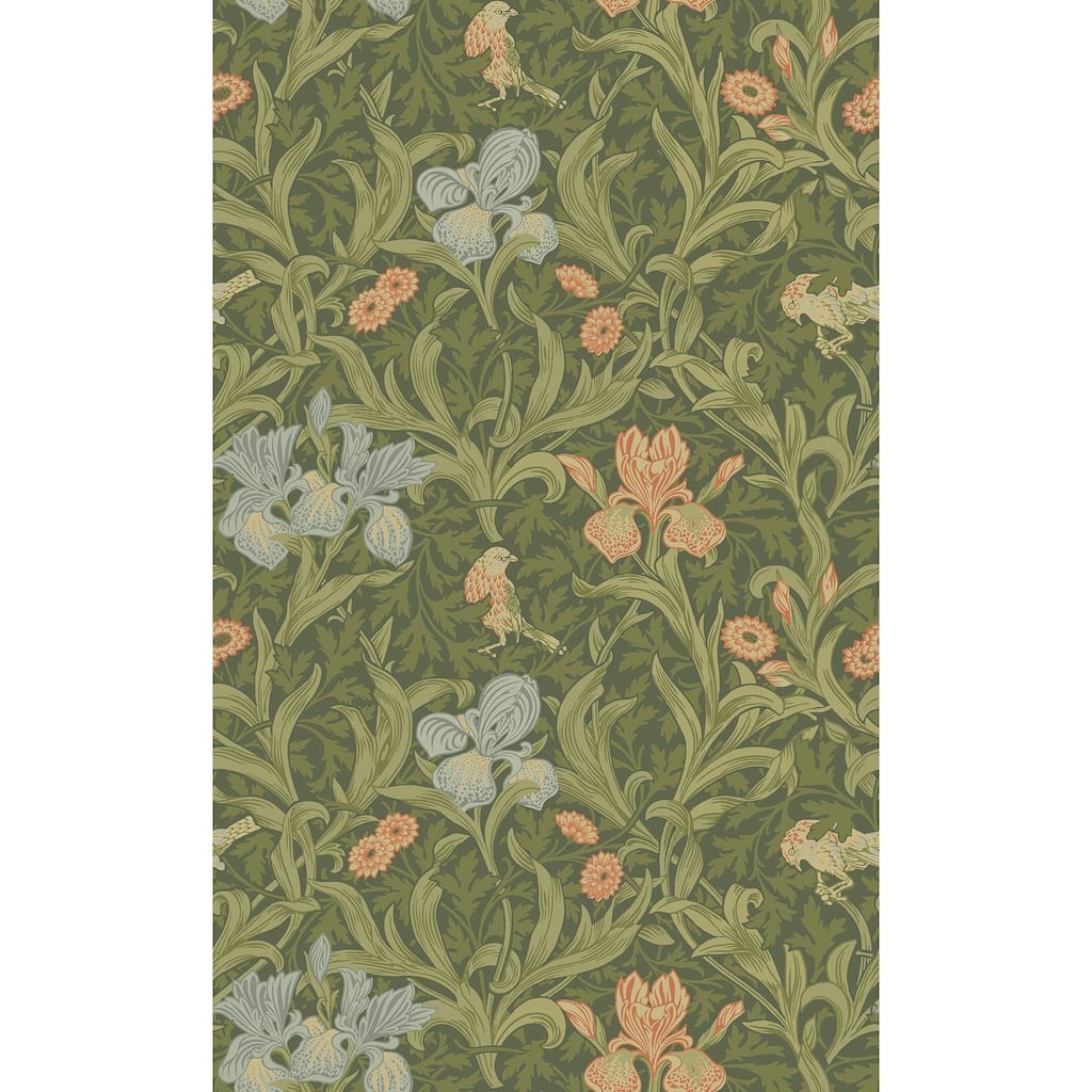 Iris Green Wild Gardens Wallpaper